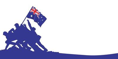 26 de janeiro feliz dia da austrália com espaço de cópia para o seu texto. fundo branco e ilustração de lutadores da liberdade, heróis carregando bandeira e conceito nacional. vetor