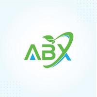 modelo de logotipo de folha abx em design de vetor de estilo minimalista criativo moderno