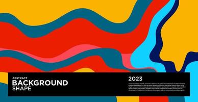 modelo de design do ano novo 2023 com abstrato colorido fluido, fundo colorido, pôster, panfleto, mídia social vetor