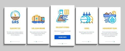 vetor de conjunto de ícones de elementos de integração da indústria de combustível de gás