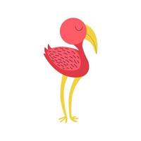 página de pássaro flamingo em estilo doodle