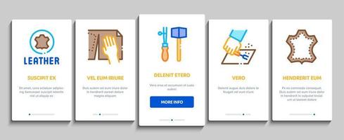 vetor de conjunto de ícones de elementos de integração de trabalho de couro