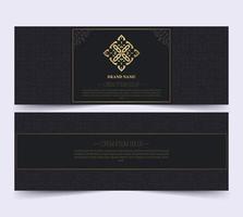 cartão de visita de luxo e modelo de vetor de logotipo de ornamento vintage
