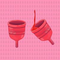 ilustração de um copo menstrual com sangue vetor