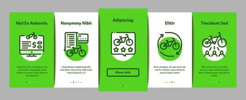 vetor de conjunto de ícones de elementos de integração de negócios de compartilhamento de bicicletas