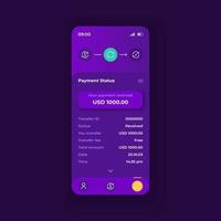 modelo de interface de smartphone de aplicativo de pagamento online. vetor