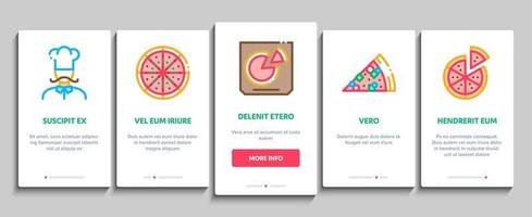 vetor de conjunto de ícones de elementos de integração de pizza comida deliciosa