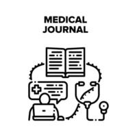 ilustrações vetoriais de revistas médicas em preto vetor