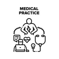 ilustração de conceito de vetor de prática médica preto