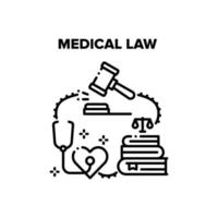 ilustração em vetor preto de direito médico