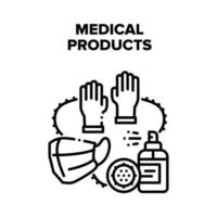 ilustração em vetor preto de produtos médicos
