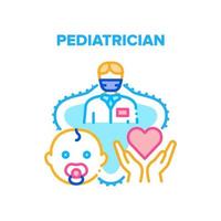 cor do conceito de vetor de tratamento de bebê pediatra