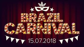 vetor de banner de carnaval do brasil. fundo da lâmpada de carnaval. para design de banner de festa musical. ilustração retrô