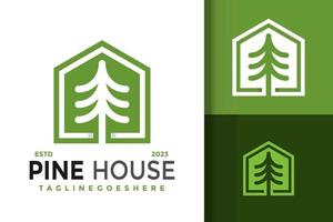 logotipo de pinho da árvore da casa logotipos design elemento modelo de ilustração vetorial de estoque vetor