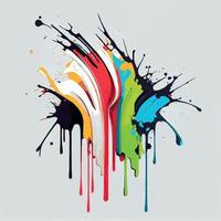 manchas, borrões de tinta colorida sobre um fundo branco, cores multicoloridas, arco-íris - vector