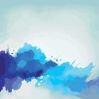 textura de aquarela azul realista sobre fundo branco - vector