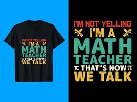 design de camiseta de professor de matemática vetor