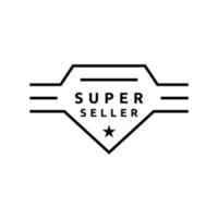 design de logotipo de arte de linha de distintivo de super vendedor vetor