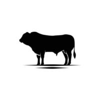 gado angus vaca búfalo bison gado silhueta vetor
