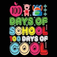 100 dias de design de camiseta vetorial escolar vetor