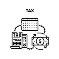 ilustrações de vetor preto de pagamento de impostos