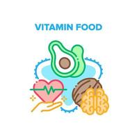 ilustração de cor de conceito de vetor de comida vitamínica
