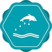 ícone exclusivo de glifo vetorial de golfinho vetor