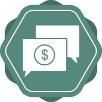 ícone de vetor de conversa de dinheiro