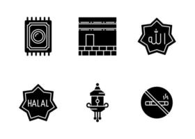 conjunto de ícones vetoriais muçulmanos vetor
