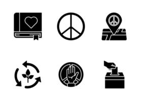 conjunto de ícones vetoriais de paz vetor
