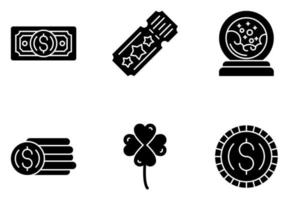 conjunto de ícones vetoriais de loteria vetor