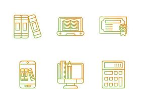 conjunto de ícones vetoriais de aprendizagem vetor