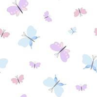 padrão sem emenda de borboletas de cor pastel chique, estilo simples de ilustração vetorial, símbolo da primavera, decoração de celebração de férias de páscoa, clipart para cartões, banner, decoração de primavera vetor