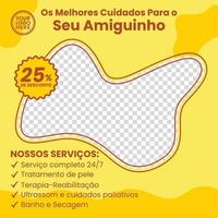 cuidados com animais de estimação médico veterinário design criativo de mídia social banner digital de pós-folheto vetor