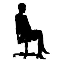 silhuetas vetoriais de mulheres. forma de mulher sentada. cor preta sobre fundo branco isolado. ilustração gráfica. vetor