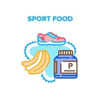ilustração de cores do conceito de vetor de prato de comida esportiva