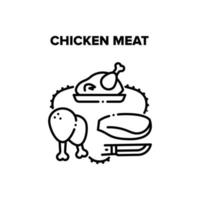 ilustração em vetor preto de carne de frango