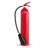 vetor de extintor de incêndio. ilustração isolada de sinal de extintor de incêndio vermelho realista 3d