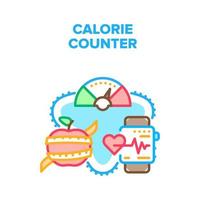 ilustração de cor do conceito de vetor de contador de calorias