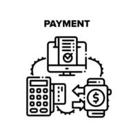 ilustrações vetoriais em preto do dispositivo de pagamento vetor
