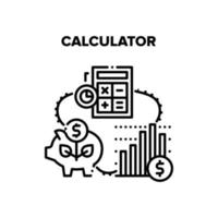 ilustração em vetor ferramenta calculadora preto