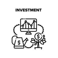 ilustração em vetor preto de dinheiro de investimento