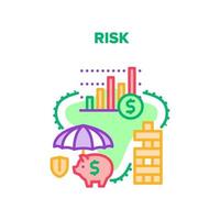 ilustração de cores do conceito de vetor de finanças de risco