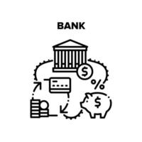 ilustrações de vetores financeiros de banco em preto