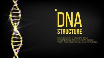 vetor de estrutura de DNA. conceito de biotecnologia. panfleto de bioquímica. ilustração