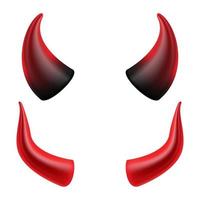 vetor de chifres de diabo. símbolo de chifres de demônio ou satanás, sinal, ícone. isolado
