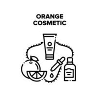 ilustração em vetor preto cosmético laranja