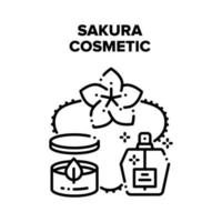 ilustração em vetor preto cosmético sakura