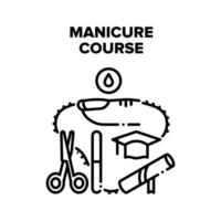 curso de manicure ilustração em vetor preto