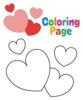 página para colorir com amor para crianças vetor